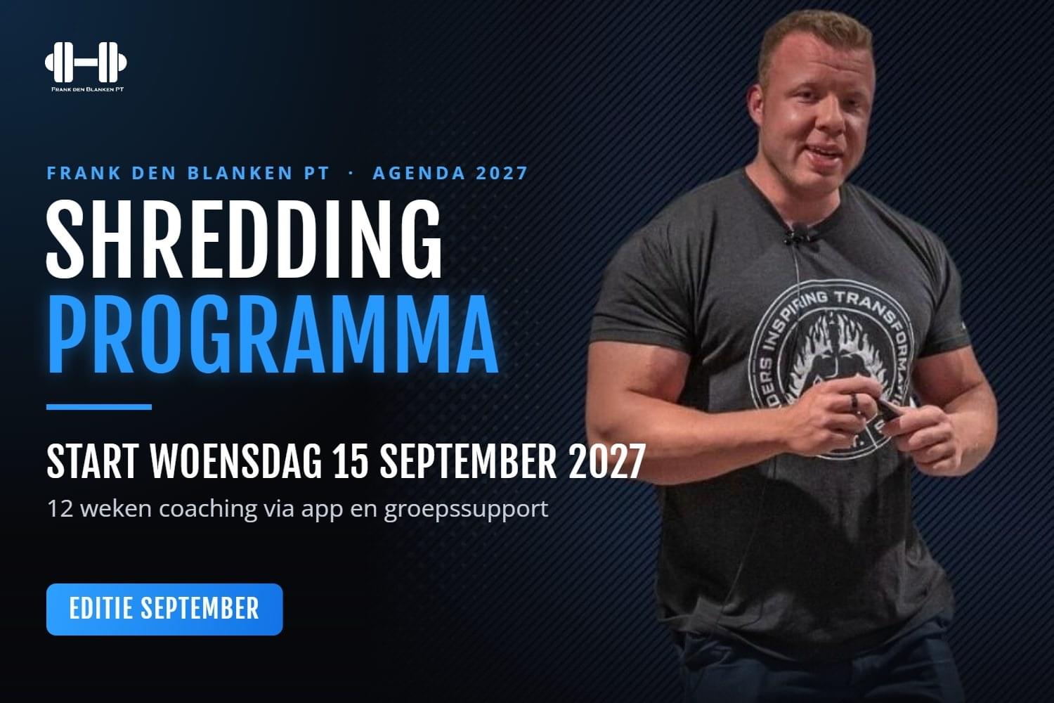 Shredding Programma Start Woensdag 15 September 2027