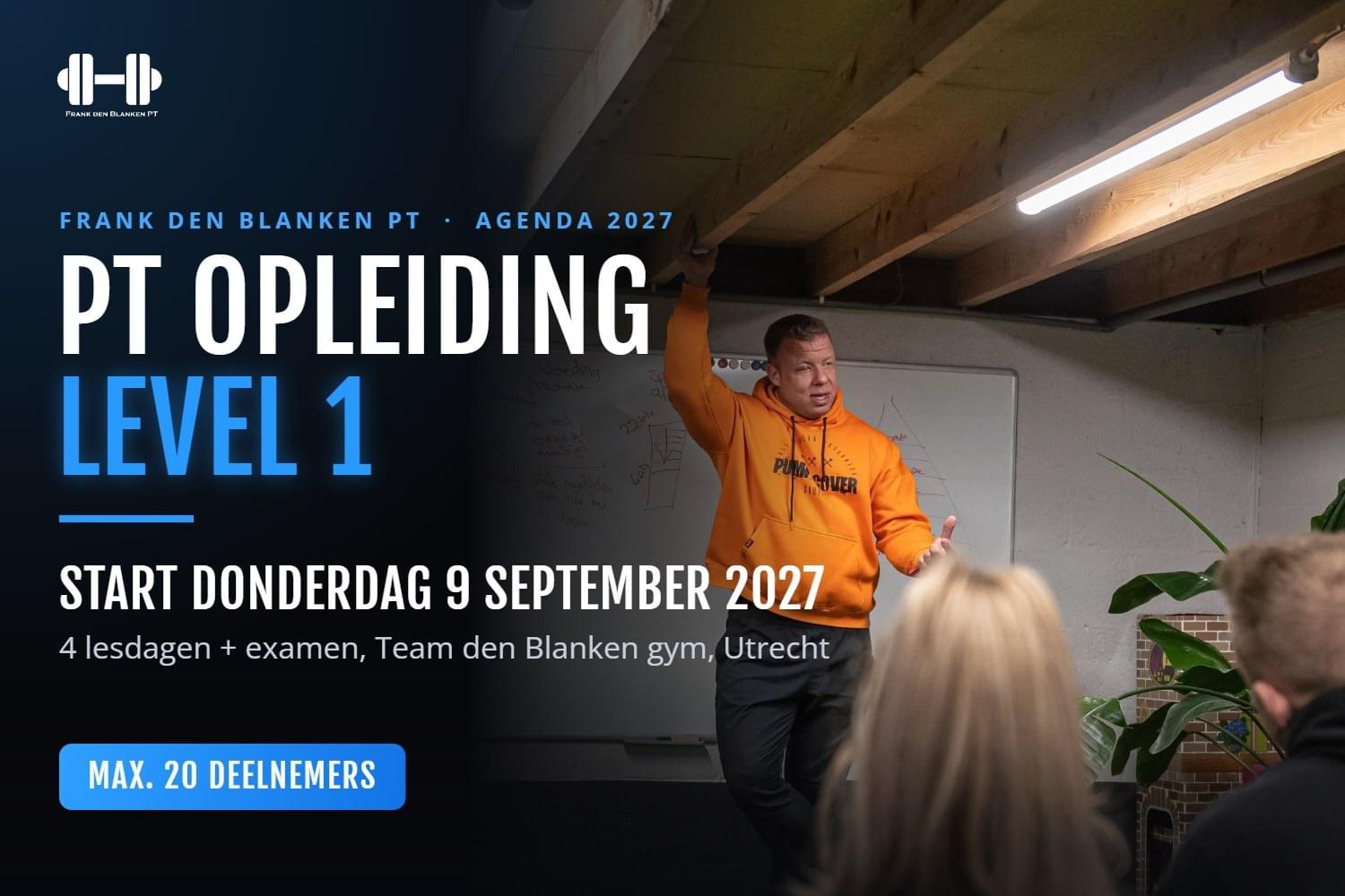 Pt Opleiding Level 1 Start Donderdag 9 September 2027