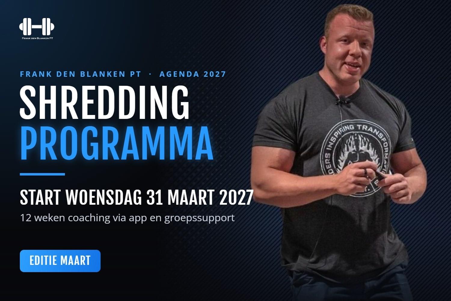Shredding Programma Start Woensdag 31 Maart 2027